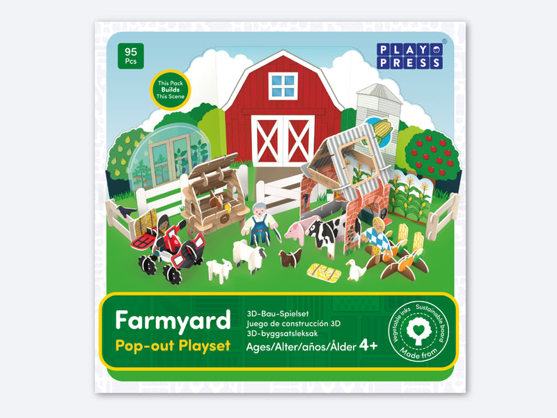PlayPress Pop-out Farmyard Playset Pack Front